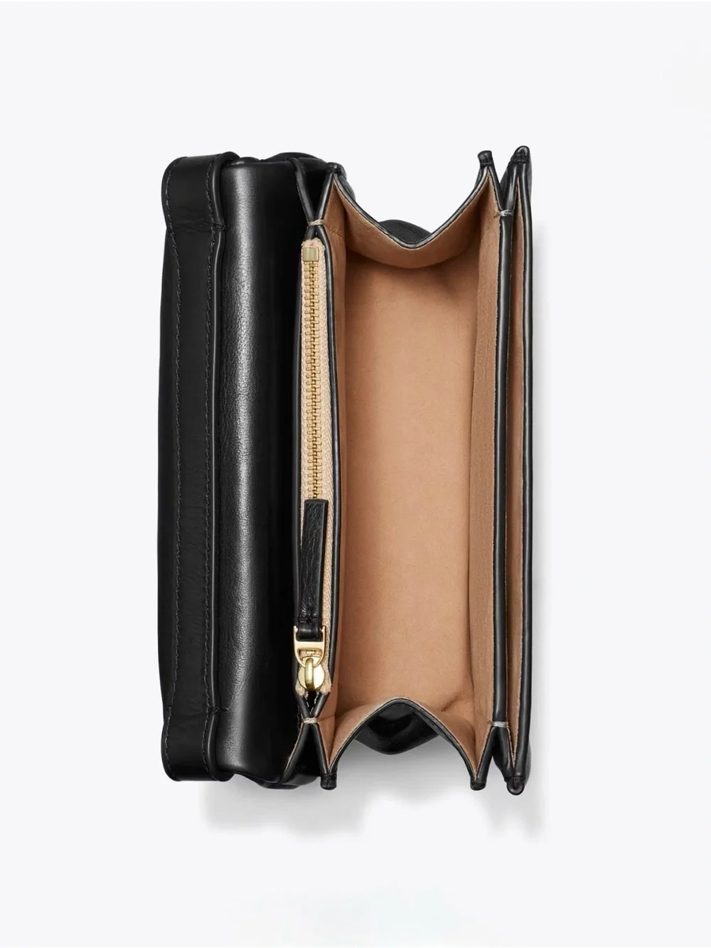 Tory Burch Charlie Runway Eleanor Black Leather Shoulder Crossbody Bag